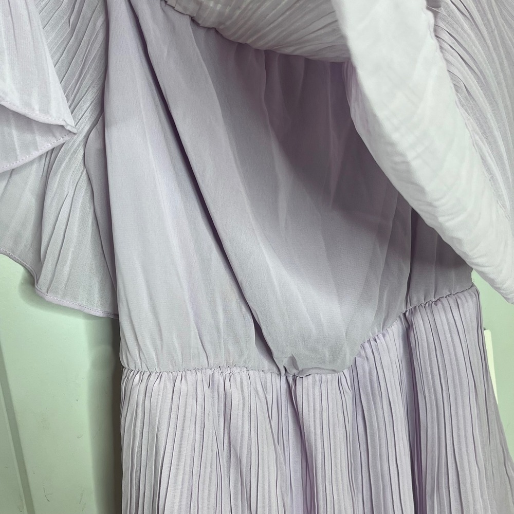 Lulus NEW Gala Ready Lavender Off-the-Shoulder Ruffle Midi Dress LARGE - Picture 7 of 10